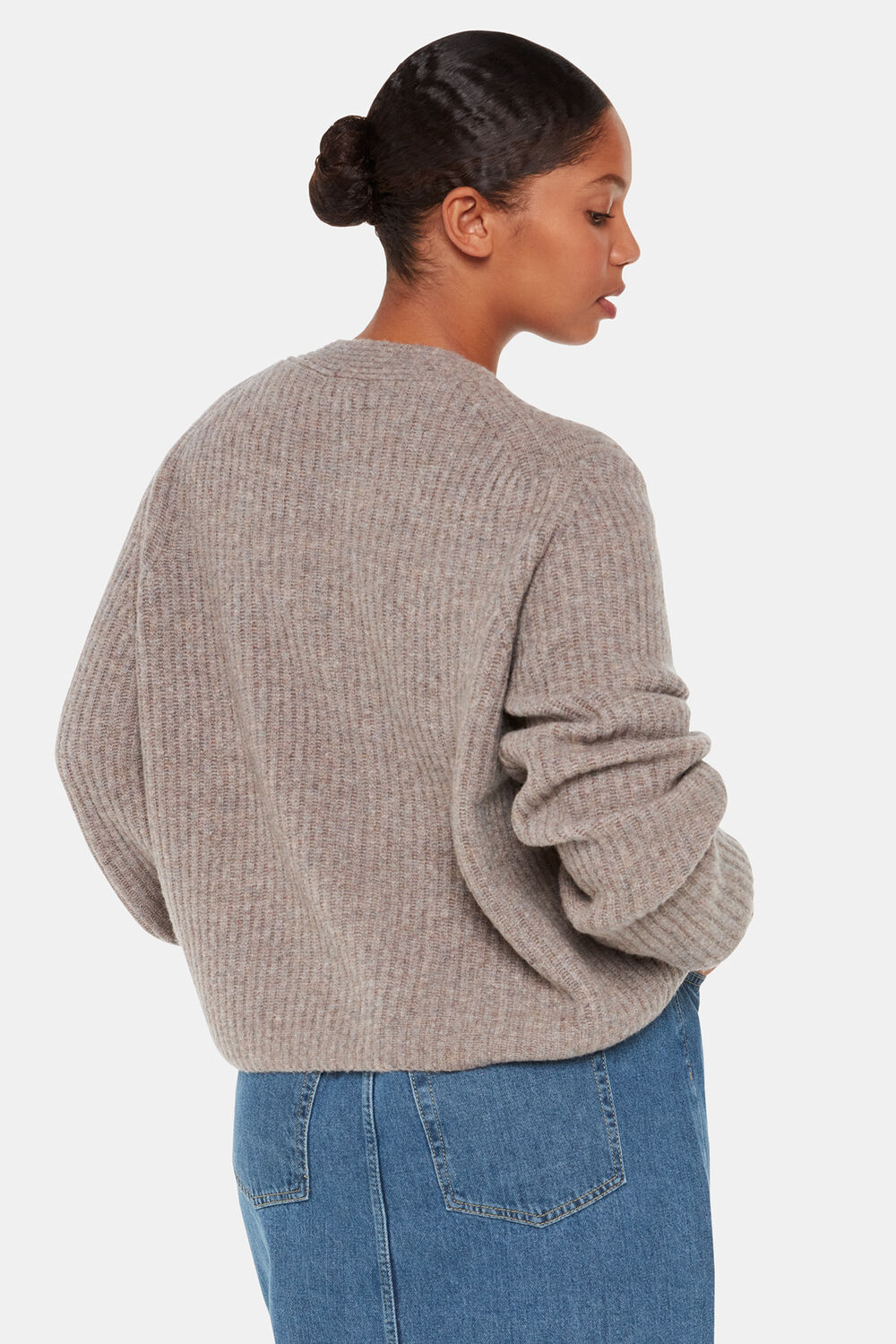 Wool Mix Rib Cardigan